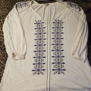 Lucky Brand embroidered blouse